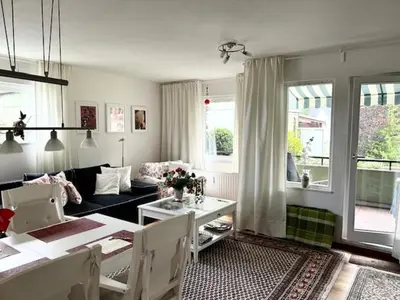 Ein Sitzbereich in der Unterkunft FeWo Parkblick mit 2 Bädern