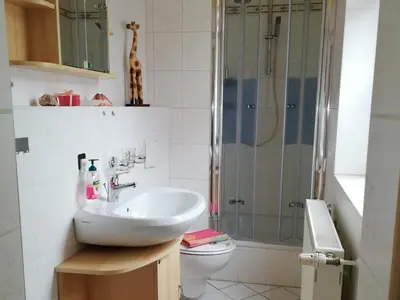 Ein Badezimmer in der Unterkunft Alte Forsterei