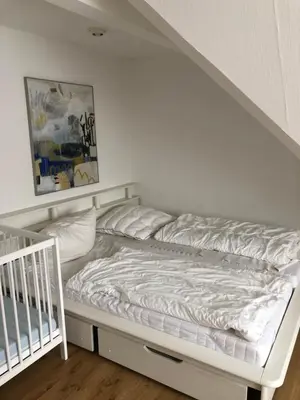 Ein Bett oder Betten in einem Zimmer der Unterkunft Ferienwohnung Harzsterne