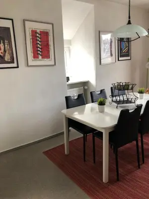 Ein Sitzbereich in der Unterkunft Ferienwohnung Harzsterne