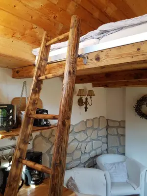 Ein Sitzbereich in der Unterkunft Wohnen im Hühnerhaus
