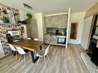 Küche/Küchenzeile in der Unterkunft Moderne und komfortable Appartements im Ferienpark Hahnenklee
