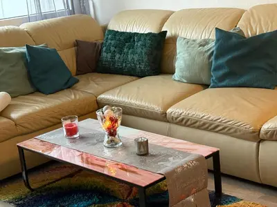 Ein Sitzbereich in der Unterkunft Moderne und komfortable Appartements im Ferienpark Hahnenklee