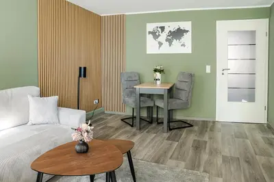 Ein Sitzbereich in der Unterkunft FachwerQ'sleep Apartments adults only
