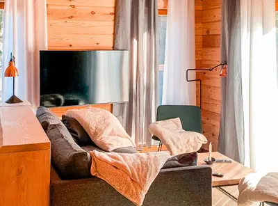 Ein Sitzbereich in der Unterkunft Hotel Carlsruh