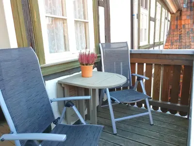 Ein Balkon oder eine Terrasse in der Unterkunft Ferienwohnung 