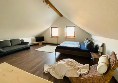 Ein Sitzbereich in der Unterkunft Ferienhaus Jana