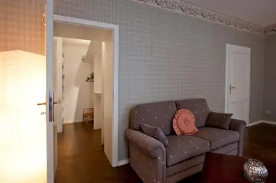 Ein Sitzbereich in der Unterkunft Ferienwohnung Trenkel