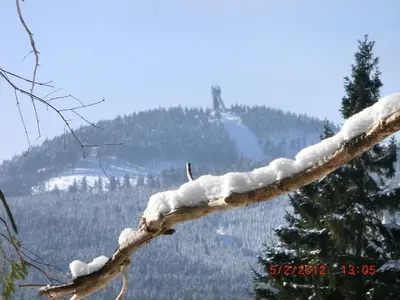 Ein allgemeiner Bergblick oder ein Berglick von der Pension aus