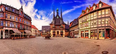 Ein allgemeiner Blick auf Thale oder ein Stadtblick von der Pension aus