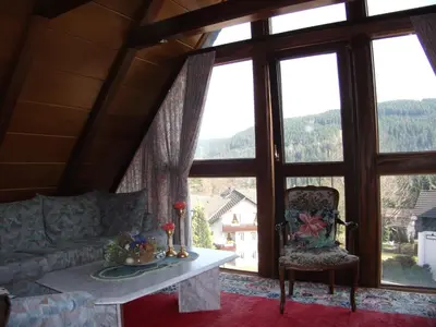 Ein Sitzbereich in der Unterkunft Paul Lincke Residenz