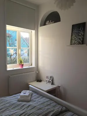 Ein Bett oder Betten in einem Zimmer der Unterkunft FeWo Gut Ohlhof