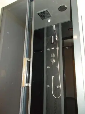 Ein Badezimmer in der Unterkunft Janos Ferienwohnung