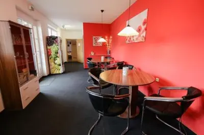 Ein Sitzbereich in der Unterkunft Pension Haus Rodenstein