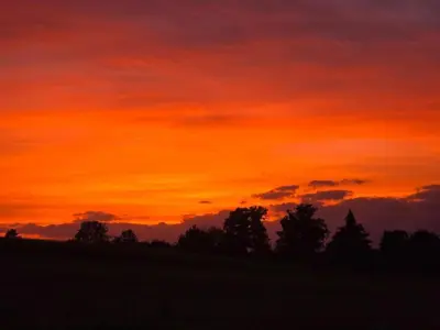 Blick auf den Sonnenuntergang/Sonnenaufgang von des Ferienhauses aus oder aus der Nähe