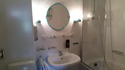 Ein Badezimmer in der Unterkunft Hotel Garni Haus Sonneneck
