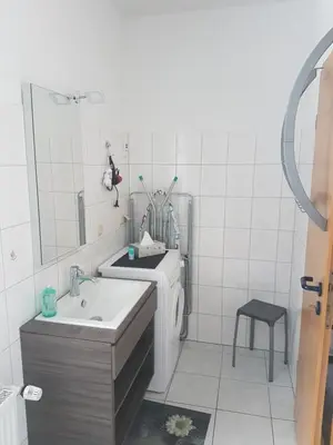 Ein Badezimmer in der Unterkunft Zur Alten Oberförsterei