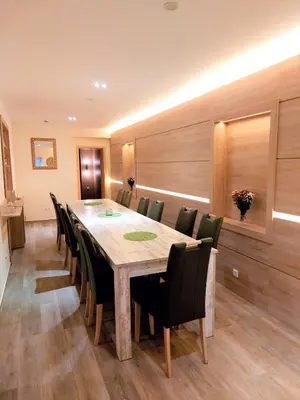 Ein Sitzbereich in der Unterkunft Apartmenthaus im Stieg