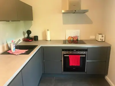 Küche/Küchenzeile in der Unterkunft Ferienwohnung Gipfelnest