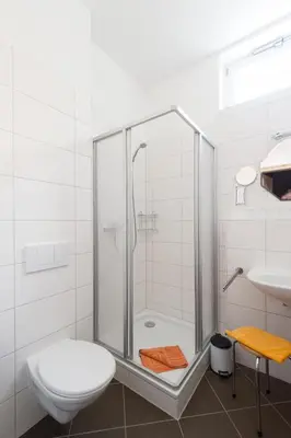 Ein Badezimmer in der Unterkunft Ferienwohnungen am Klint