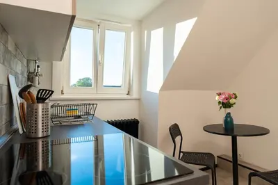 Küche/Küchenzeile in der Unterkunft Ferienwohnung Hahne