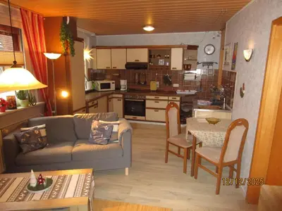 Küche/Küchenzeile in der Unterkunft Haus Kummeleck, Wohnung 4
