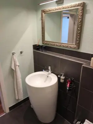Ein Badezimmer in der Unterkunft Ferienwohnung 