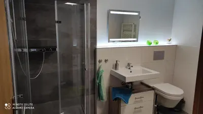 Ein Badezimmer in der Unterkunft FEWO am Wetzstein