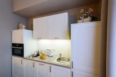 Küche/Küchenzeile in der Unterkunft Ferienwohnung im Wasserwinkel