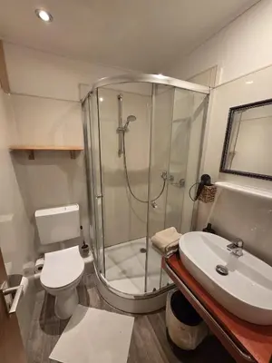 Ein Badezimmer in der Unterkunft Wald-Landhaus