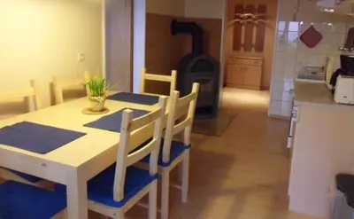 Küche/Küchenzeile in der Unterkunft Ferienwohnung 