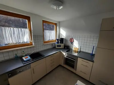 Küche/Küchenzeile in der Unterkunft Ferienwohnung Gerken