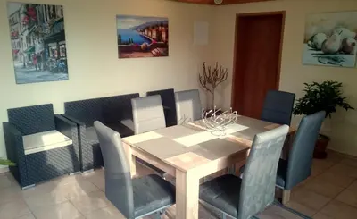 Ein Sitzbereich in der Unterkunft Ferienhaus 