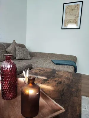 Ein Sitzbereich in der Unterkunft Ferienwohnung Mephisto und Faust