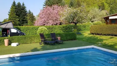 Der Swimmingpool an oder in der Nähe von Poolhaus im Südharz
