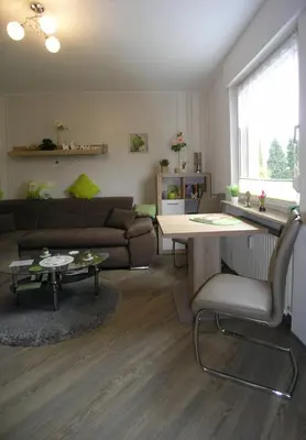 Ein Sitzbereich in der Unterkunft Ferienwohnung Traumblick