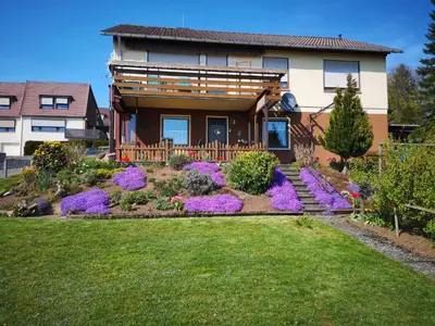 Ein Garten an der Unterkunft Ferienwohnung Traumblick