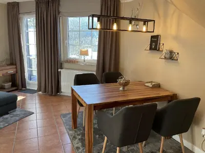 Ein Sitzbereich in der Unterkunft Luxus Ferienwohnung schöne Aussicht