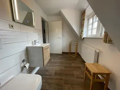 Ein Badezimmer in der Unterkunft Urlaub im Fachwerk - Klink