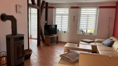 TV/Unterhaltungsangebot in der Unterkunft Ferienwohnung am Bodetal mit Wallbox für E-Auto