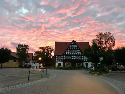 Blick auf den Sonnenuntergang/Sonnenaufgang von der Ferienwohnung aus oder aus der Nähe