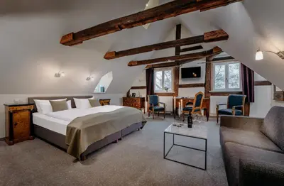Ein Bett oder Betten in einem Zimmer der Unterkunft Romantik Hotel Alte Münze