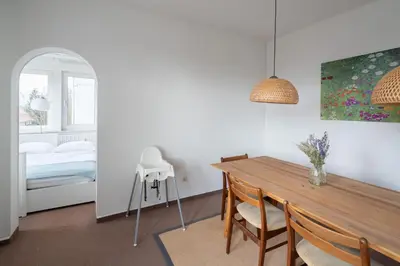 Ein Sitzbereich in der Unterkunft Ferienwohnung Hochgefühl