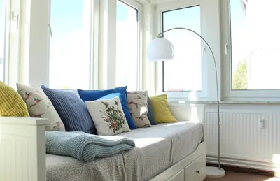Ein Sitzbereich in der Unterkunft Ferienwohnung Hochgefühl