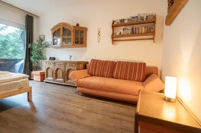 Ein Sitzbereich in der Unterkunft Ferienwohnung Fuchsblick