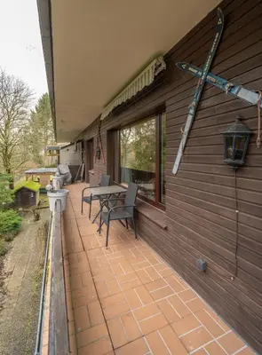 Ein Balkon oder eine Terrasse in der Unterkunft Ferienwohnung Fuchsblick