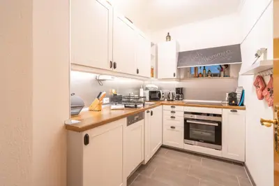 Küche/Küchenzeile in der Unterkunft Ferienwohnung Fuchsblick