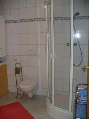 Ein Badezimmer in der Unterkunft Ferienhäuser Am Eichenberg, Haus 2