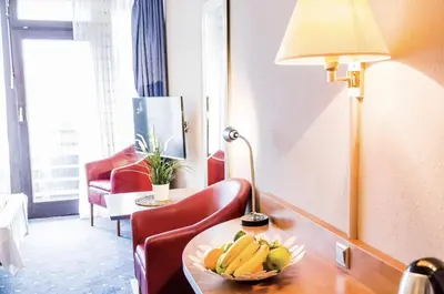 Ein Sitzbereich in der Unterkunft Apartment Seeblick am Bocksberg - Hahnenklee 