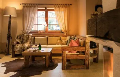 Ein Sitzbereich in der Unterkunft Chalets zum Ilsetal, Carl-Lambrecht-Chalet